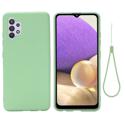For Samsung Galaxy A32 4G Solid Color Liquid Silicone Dropproof Full Coverage Protective Case(Green) by buy2fix