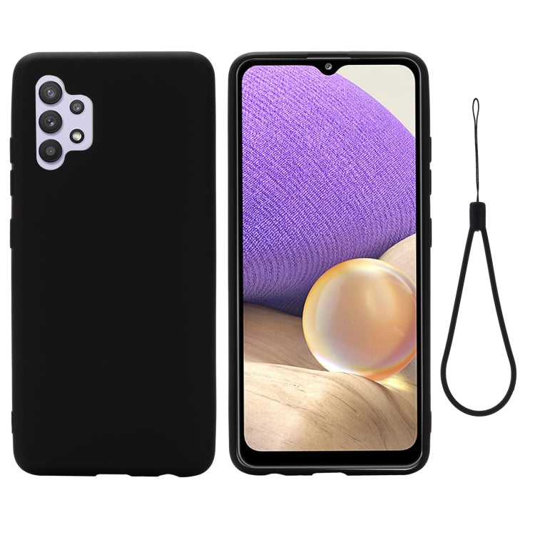 For Samsung Galaxy A32 4G Solid Color Liquid Silicone Dropproof Full Coverage Protective Case(Black) by buy2fix