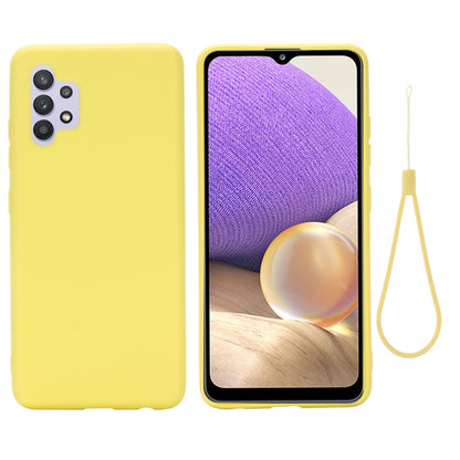 For Samsung Galaxy A32 4G Solid Color Liquid Silicone Dropproof Full Coverage Protective Case(Yellow) by buy2fix