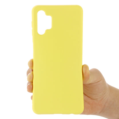 For Samsung Galaxy A32 4G Solid Color Liquid Silicone Dropproof Full Coverage Protective Case(Yellow) by buy2fix