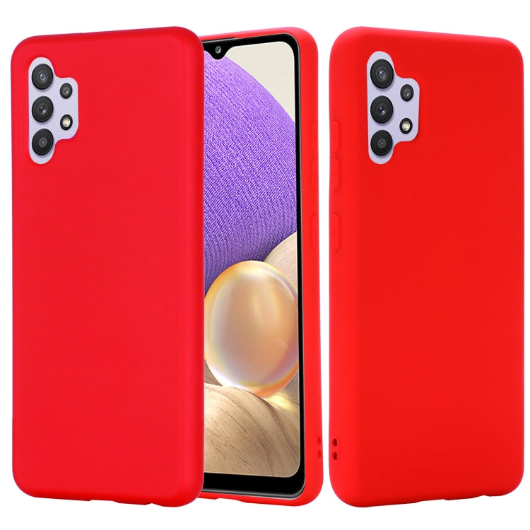 For Samsung Galaxy A32 4G Solid Color Liquid Silicone Dropproof Full Coverage Protective Case(Red) by buy2fix