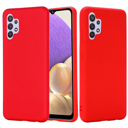 For Samsung Galaxy A32 4G Solid Color Liquid Silicone Dropproof Full Coverage Protective Case(Red) by buy2fix