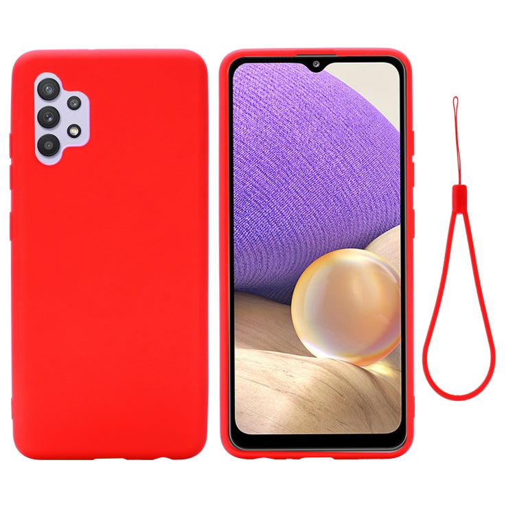 For Samsung Galaxy A32 4G Solid Color Liquid Silicone Dropproof Full Coverage Protective Case(Red) by buy2fix