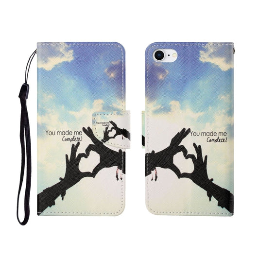 For iPhone SE (2020)/ 7 /8 Painted Pattern Horizontal Flip Leathe Case(Finger) - More iPhone Cases by buy2fix | Online Shopping UK | buy2fix