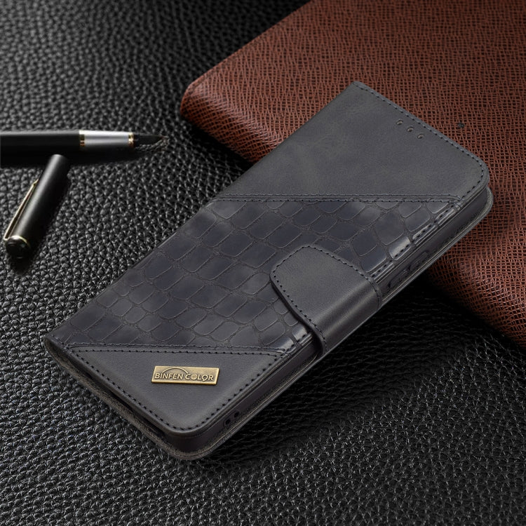 For Xiaomi Redmi Note 10 Pro Matching Color Crocodile Texture Horizontal Flip PU Leather Case with Wallet & Holder & Card Slots(Black) - Xiaomi Cases by buy2fix | Online Shopping UK | buy2fix
