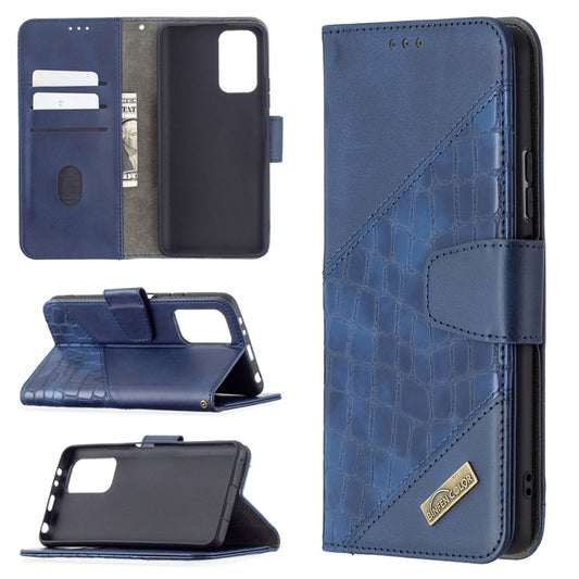 For Xiaomi Redmi Note 10 Pro Matching Color Crocodile Texture Horizontal Flip PU Leather Case with Wallet & Holder & Card Slots(Blue) - Xiaomi Cases by buy2fix | Online Shopping UK | buy2fix