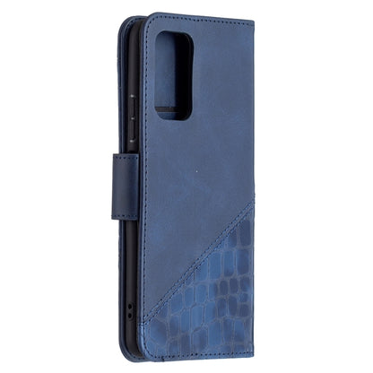 For Xiaomi Redmi Note 10 Pro Matching Color Crocodile Texture Horizontal Flip PU Leather Case with Wallet & Holder & Card Slots(Blue) - Xiaomi Cases by buy2fix | Online Shopping UK | buy2fix
