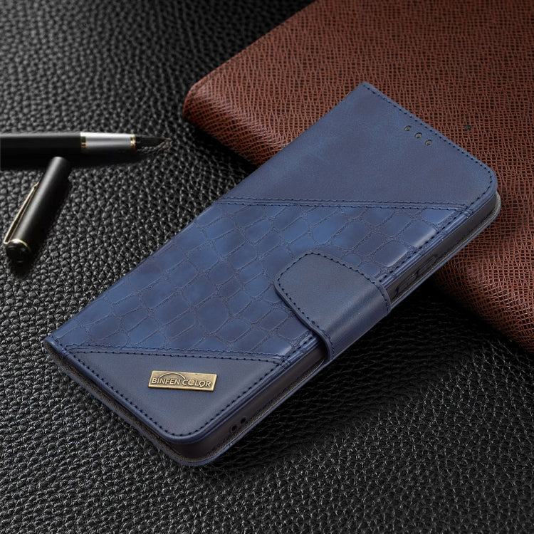 For Xiaomi Redmi Note 10 Pro Matching Color Crocodile Texture Horizontal Flip PU Leather Case with Wallet & Holder & Card Slots(Blue) - Xiaomi Cases by buy2fix | Online Shopping UK | buy2fix