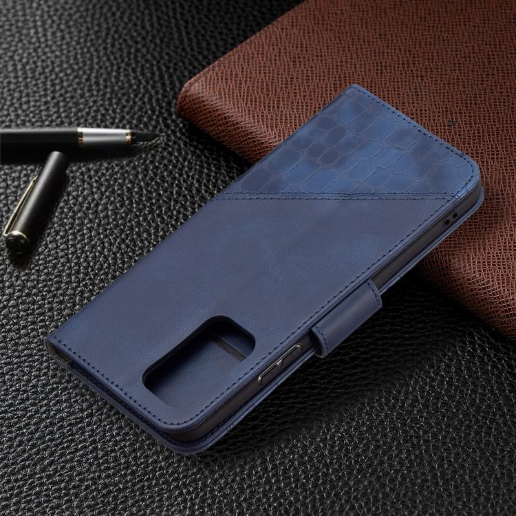 For Xiaomi Redmi Note 10 Pro Matching Color Crocodile Texture Horizontal Flip PU Leather Case with Wallet & Holder & Card Slots(Blue) - Xiaomi Cases by buy2fix | Online Shopping UK | buy2fix