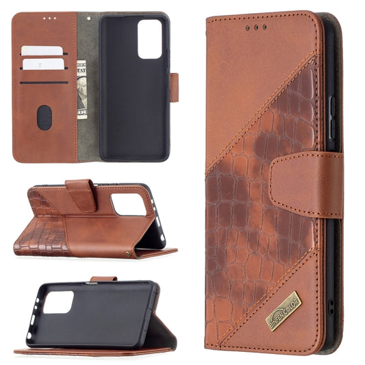 For Xiaomi Redmi Note 10 Pro Matching Color Crocodile Texture Horizontal Flip PU Leather Case with Wallet & Holder & Card Slots(Brown) - Xiaomi Cases by buy2fix | Online Shopping UK | buy2fix