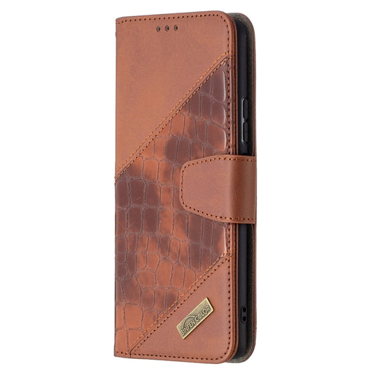 For Xiaomi Redmi Note 10 Pro Matching Color Crocodile Texture Horizontal Flip PU Leather Case with Wallet & Holder & Card Slots(Brown) - Xiaomi Cases by buy2fix | Online Shopping UK | buy2fix