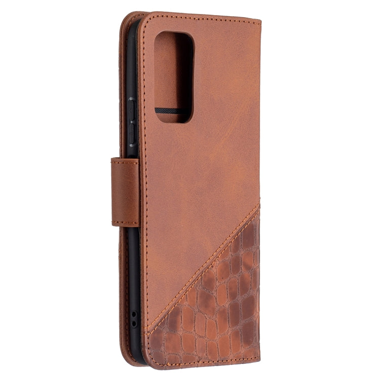 For Xiaomi Redmi Note 10 Pro Matching Color Crocodile Texture Horizontal Flip PU Leather Case with Wallet & Holder & Card Slots(Brown) - Xiaomi Cases by buy2fix | Online Shopping UK | buy2fix