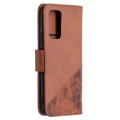 For Xiaomi Redmi Note 10 Pro Matching Color Crocodile Texture Horizontal Flip PU Leather Case with Wallet & Holder & Card Slots(Brown) - Xiaomi Cases by buy2fix | Online Shopping UK | buy2fix