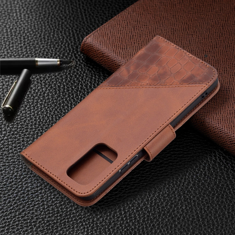 For Xiaomi Redmi Note 10 Pro Matching Color Crocodile Texture Horizontal Flip PU Leather Case with Wallet & Holder & Card Slots(Brown) - Xiaomi Cases by buy2fix | Online Shopping UK | buy2fix