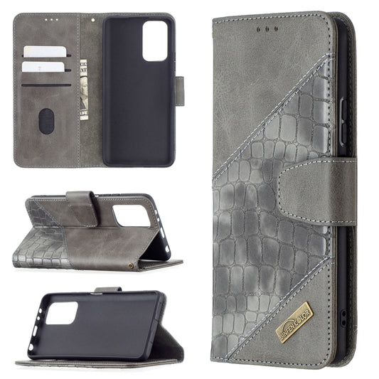 For Xiaomi Redmi Note 10 Pro Matching Color Crocodile Texture Horizontal Flip PU Leather Case with Wallet & Holder & Card Slots(Grey) - Xiaomi Cases by buy2fix | Online Shopping UK | buy2fix