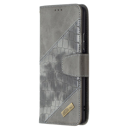For Xiaomi Redmi Note 10 Pro Matching Color Crocodile Texture Horizontal Flip PU Leather Case with Wallet & Holder & Card Slots(Grey) - Xiaomi Cases by buy2fix | Online Shopping UK | buy2fix