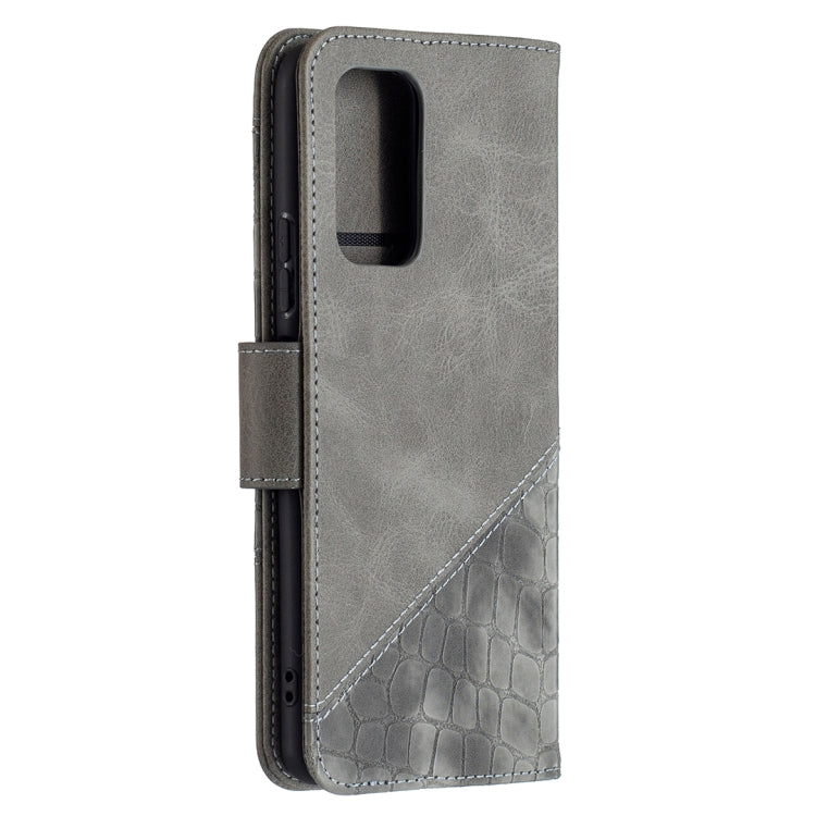 For Xiaomi Redmi Note 10 Pro Matching Color Crocodile Texture Horizontal Flip PU Leather Case with Wallet & Holder & Card Slots(Grey) - Xiaomi Cases by buy2fix | Online Shopping UK | buy2fix