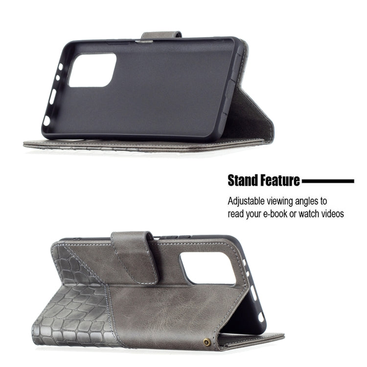 For Xiaomi Redmi Note 10 Pro Matching Color Crocodile Texture Horizontal Flip PU Leather Case with Wallet & Holder & Card Slots(Grey) - Xiaomi Cases by buy2fix | Online Shopping UK | buy2fix