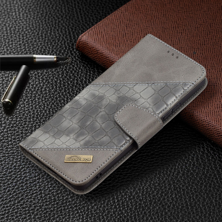 For Xiaomi Redmi Note 10 Pro Matching Color Crocodile Texture Horizontal Flip PU Leather Case with Wallet & Holder & Card Slots(Grey) - Xiaomi Cases by buy2fix | Online Shopping UK | buy2fix
