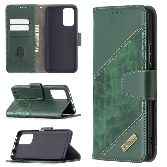 For Xiaomi Redmi Note 10 Pro Matching Color Crocodile Texture Horizontal Flip PU Leather Case with Wallet & Holder & Card Slots(Green) - Xiaomi Cases by buy2fix | Online Shopping UK | buy2fix