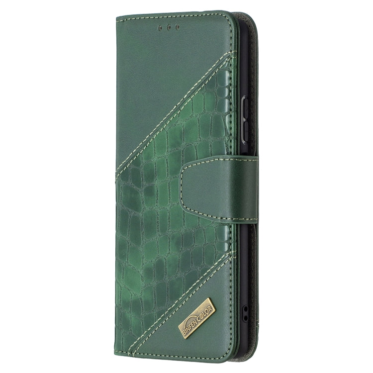 For Xiaomi Redmi Note 10 Pro Matching Color Crocodile Texture Horizontal Flip PU Leather Case with Wallet & Holder & Card Slots(Green) - Xiaomi Cases by buy2fix | Online Shopping UK | buy2fix
