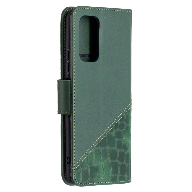 For Xiaomi Redmi Note 10 Pro Matching Color Crocodile Texture Horizontal Flip PU Leather Case with Wallet & Holder & Card Slots(Green) - Xiaomi Cases by buy2fix | Online Shopping UK | buy2fix