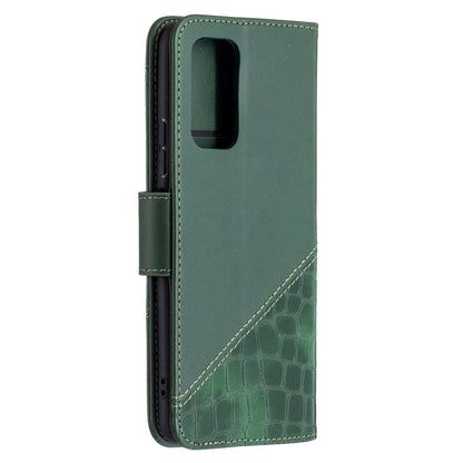 For Xiaomi Redmi Note 10 Pro Matching Color Crocodile Texture Horizontal Flip PU Leather Case with Wallet & Holder & Card Slots(Green) - Xiaomi Cases by buy2fix | Online Shopping UK | buy2fix