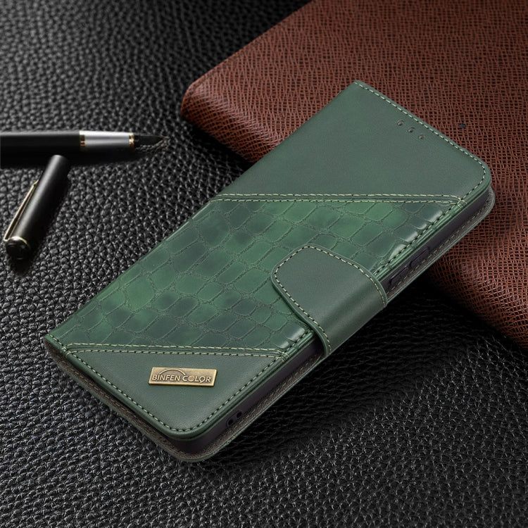 For Xiaomi Redmi Note 10 Pro Matching Color Crocodile Texture Horizontal Flip PU Leather Case with Wallet & Holder & Card Slots(Green) - Xiaomi Cases by buy2fix | Online Shopping UK | buy2fix