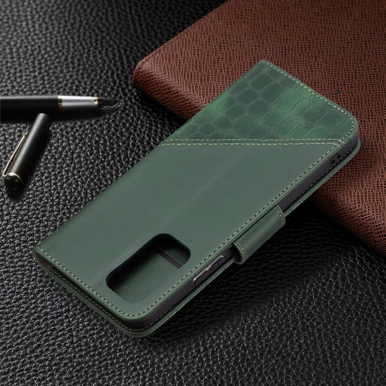 For Xiaomi Redmi Note 10 Pro Matching Color Crocodile Texture Horizontal Flip PU Leather Case with Wallet & Holder & Card Slots(Green) - Xiaomi Cases by buy2fix | Online Shopping UK | buy2fix