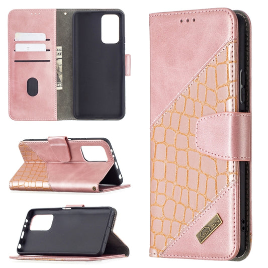 For Xiaomi Redmi Note 10 Pro Matching Color Crocodile Texture Horizontal Flip PU Leather Case with Wallet & Holder & Card Slots(Rose Gold) - Xiaomi Cases by buy2fix | Online Shopping UK | buy2fix
