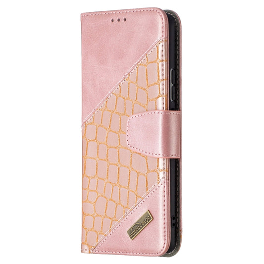 For Xiaomi Redmi Note 10 Pro Matching Color Crocodile Texture Horizontal Flip PU Leather Case with Wallet & Holder & Card Slots(Rose Gold) - Xiaomi Cases by buy2fix | Online Shopping UK | buy2fix