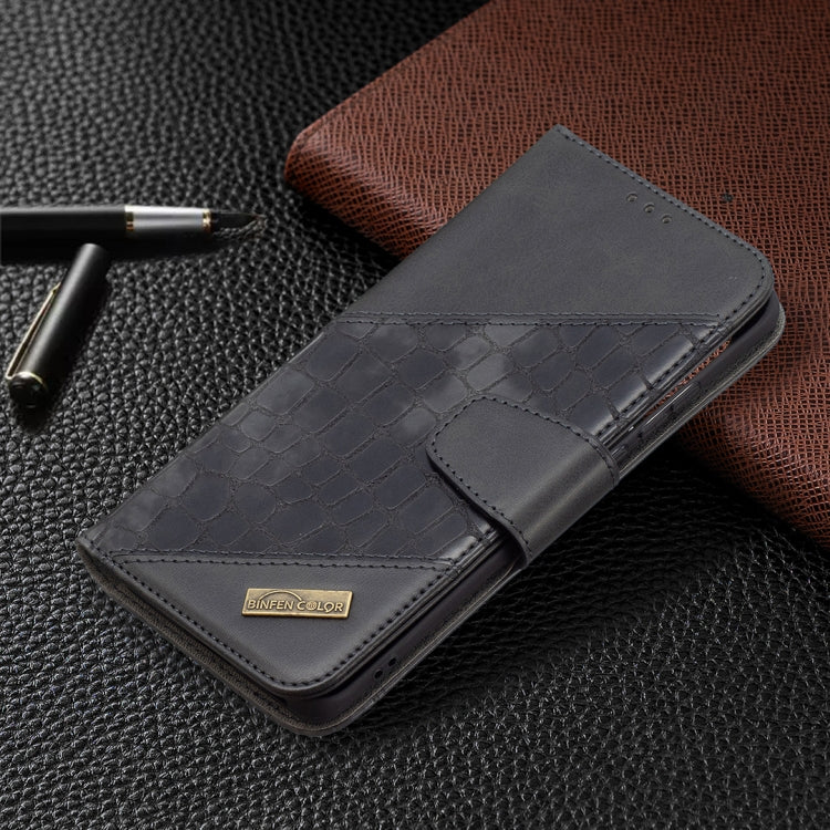 For Huawei P50 Pro Matching Color Crocodile Texture Horizontal Flip PU Leather Case with Wallet & Holder & Card Slots(Black) - Huawei Cases by buy2fix | Online Shopping UK | buy2fix