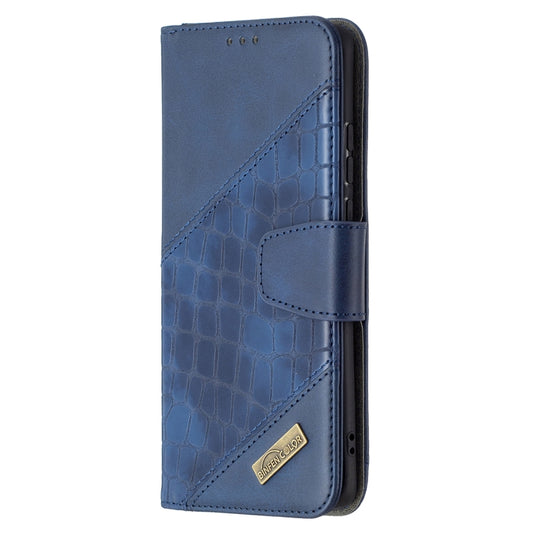 For Huawei P50 Pro Matching Color Crocodile Texture Horizontal Flip PU Leather Case with Wallet & Holder & Card Slots(Blue) - Huawei Cases by buy2fix | Online Shopping UK | buy2fix