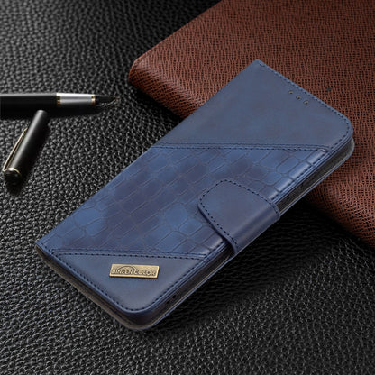 For Huawei P50 Pro Matching Color Crocodile Texture Horizontal Flip PU Leather Case with Wallet & Holder & Card Slots(Blue) - Huawei Cases by buy2fix | Online Shopping UK | buy2fix