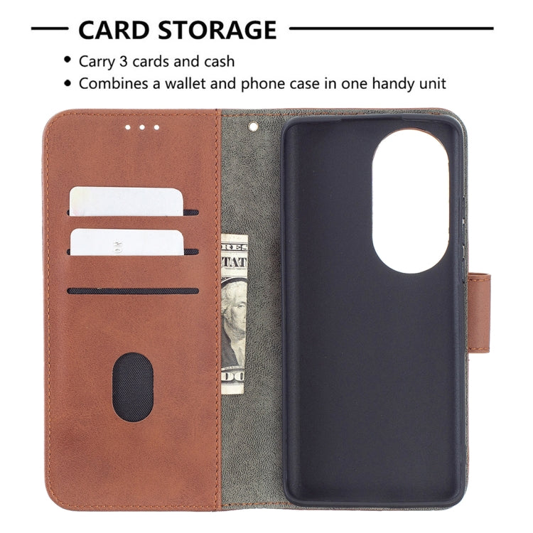 For Huawei P50 Pro Matching Color Crocodile Texture Horizontal Flip PU Leather Case with Wallet & Holder & Card Slots(Brown) - Huawei Cases by buy2fix | Online Shopping UK | buy2fix