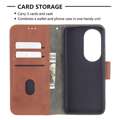 For Huawei P50 Pro Matching Color Crocodile Texture Horizontal Flip PU Leather Case with Wallet & Holder & Card Slots(Brown) - Huawei Cases by buy2fix | Online Shopping UK | buy2fix
