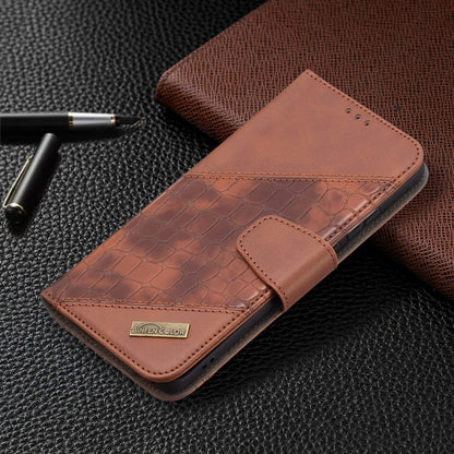 For Huawei P50 Pro Matching Color Crocodile Texture Horizontal Flip PU Leather Case with Wallet & Holder & Card Slots(Brown) - Huawei Cases by buy2fix | Online Shopping UK | buy2fix