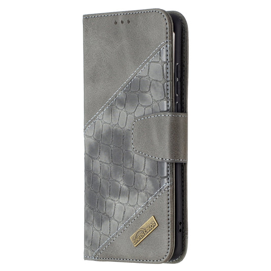 For Huawei P50 Pro Matching Color Crocodile Texture Horizontal Flip PU Leather Case with Wallet & Holder & Card Slots(Grey) - Huawei Cases by buy2fix | Online Shopping UK | buy2fix