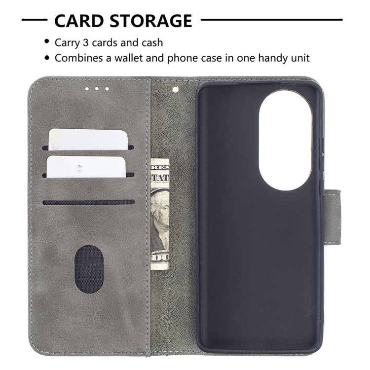 For Huawei P50 Pro Matching Color Crocodile Texture Horizontal Flip PU Leather Case with Wallet & Holder & Card Slots(Grey) - Huawei Cases by buy2fix | Online Shopping UK | buy2fix