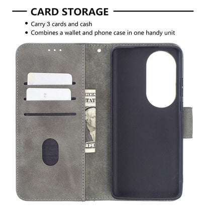 For Huawei P50 Pro Matching Color Crocodile Texture Horizontal Flip PU Leather Case with Wallet & Holder & Card Slots(Grey) - Huawei Cases by buy2fix | Online Shopping UK | buy2fix