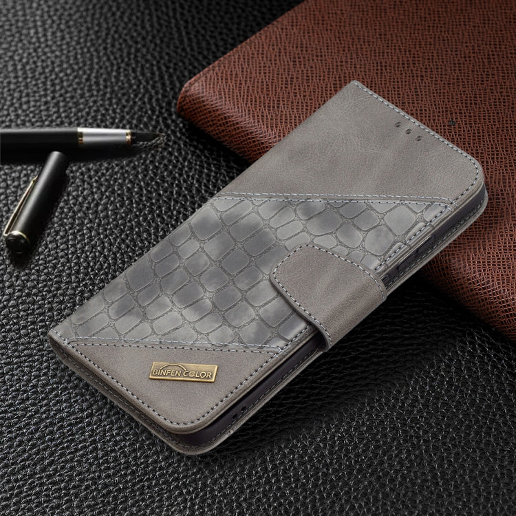 For Huawei P50 Pro Matching Color Crocodile Texture Horizontal Flip PU Leather Case with Wallet & Holder & Card Slots(Grey) - Huawei Cases by buy2fix | Online Shopping UK | buy2fix