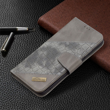 For Huawei P50 Pro Matching Color Crocodile Texture Horizontal Flip PU Leather Case with Wallet & Holder & Card Slots(Grey) - Huawei Cases by buy2fix | Online Shopping UK | buy2fix