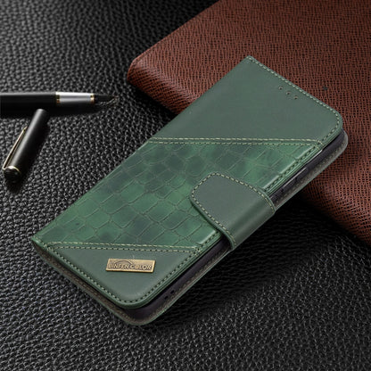 For Huawei P50 Pro Matching Color Crocodile Texture Horizontal Flip PU Leather Case with Wallet & Holder & Card Slots(Green) - Huawei Cases by buy2fix | Online Shopping UK | buy2fix
