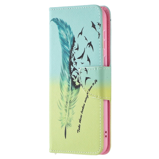 For Huawei P50 Colored Drawing Pattern Horizontal Flip Leather Case with Holder & Card Slots & Wallet(Feather) - Huawei Cases by buy2fix | Online Shopping UK | buy2fix