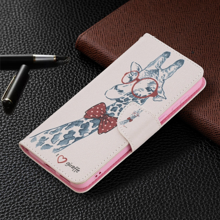 For Huawei P50 Colored Drawing Pattern Horizontal Flip Leather Case with Holder & Card Slots & Wallet(Giraffe) - Huawei Cases by buy2fix | Online Shopping UK | buy2fix