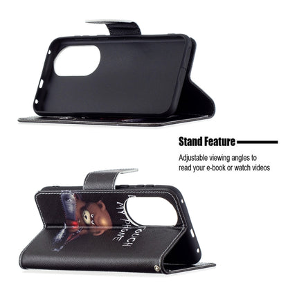 For Huawei P50 Colored Drawing Pattern Horizontal Flip Leather Case with Holder & Card Slots & Wallet(Bear) - Huawei Cases by buy2fix | Online Shopping UK | buy2fix