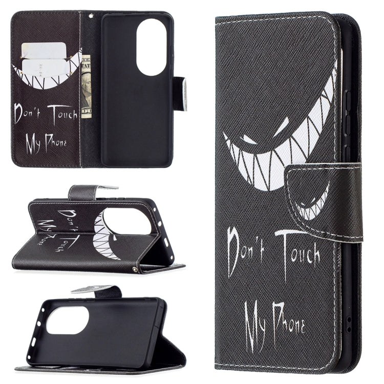 For Huawei P50 Colored Drawing Pattern Horizontal Flip Leather Case with Holder & Card Slots & Wallet(Smirk) - Huawei Cases by buy2fix | Online Shopping UK | buy2fix