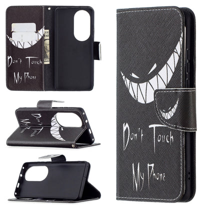 For Huawei P50 Colored Drawing Pattern Horizontal Flip Leather Case with Holder & Card Slots & Wallet(Smirk) - Huawei Cases by buy2fix | Online Shopping UK | buy2fix