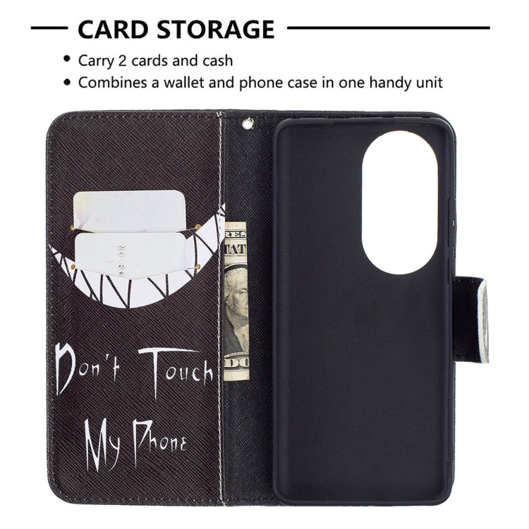 For Huawei P50 Colored Drawing Pattern Horizontal Flip Leather Case with Holder & Card Slots & Wallet(Smirk) - Huawei Cases by buy2fix | Online Shopping UK | buy2fix