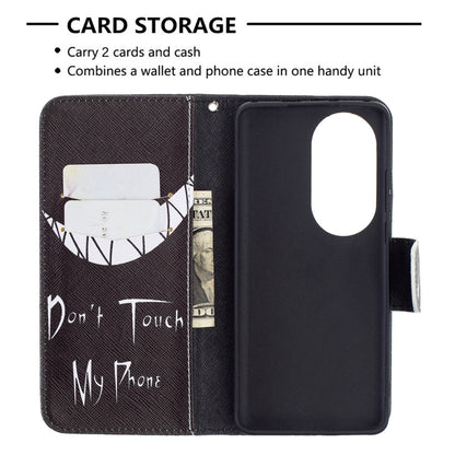 For Huawei P50 Colored Drawing Pattern Horizontal Flip Leather Case with Holder & Card Slots & Wallet(Smirk) - Huawei Cases by buy2fix | Online Shopping UK | buy2fix